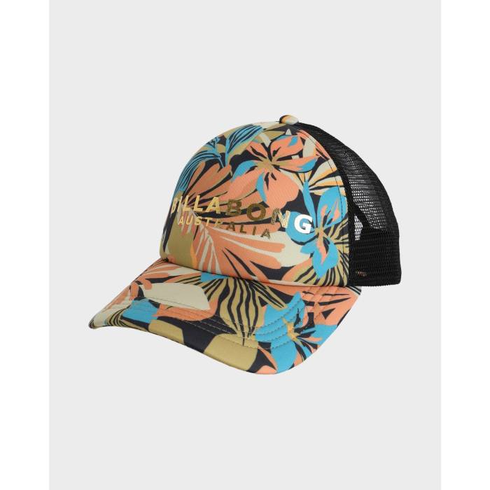 【★百貨店SALE★6/11夜夜中2時迄】散らし広告ボン Billabong 【 Womens Des Tropiques Trucker Cap Womens Black Tropical 】 レディース トラッカー 旗がしら かぶり笠 レディース 黒いこと 黒いこと