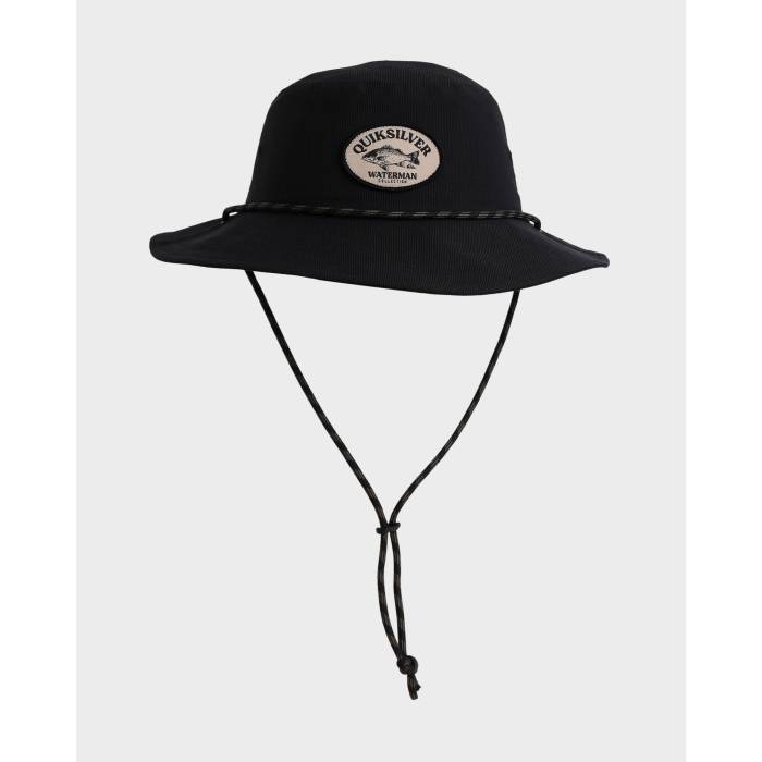 【★百貨店SALE★6/11真夜中2時迄】クイックしろがね色 Quiksilver 【 Mens Boat Master Bucket Hat Mens Black 】 メンズ メンズ 黒いこと 黒いこと