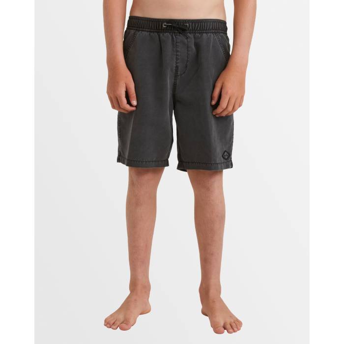 【★百貨店SALE★6/11十二時2時迄】散らし広告ボン Billabong 【 Boys 8-16 All Day Overdye Layback 16\" Boardshorts Boys Washed Black 】 お坊っちゃん キッズ 黒いこと 黒いこと"