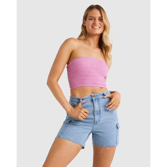 【★百貨店SALE★6/11夜夜中2時迄】散らし広告ボン Billabong 【 Womens Beach Babe Crop Top Womens Berry Pink 】 レディース Crop クロップ レディース pink サクラ色