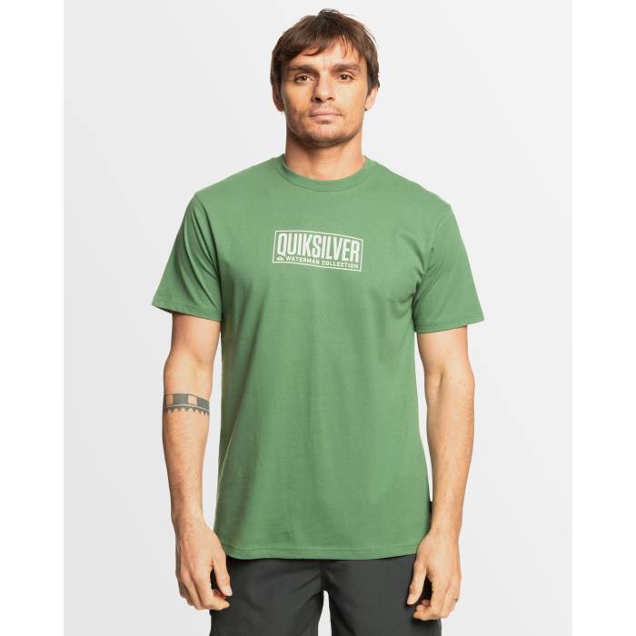 クイックしろがね色 Quiksilver 【 Mens Bold Logo T-Shirt Mens Myrtle 】 メンズ ロゴタイプ プルオーバー メンズ