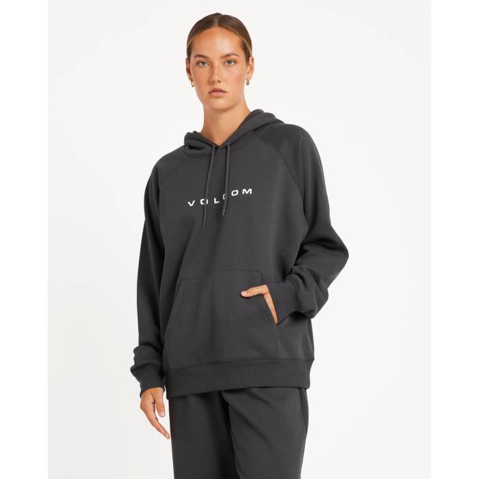 【★百貨店SALE★6/11真夜中2時迄】ボルコム Volcom 【 Womens Get More Pullover Hoodie Womens Vintage Black 】 レディース フーディー パーカー レディース vintage ビンテージ・ヴィンテージ 黒いこと 黒いこと