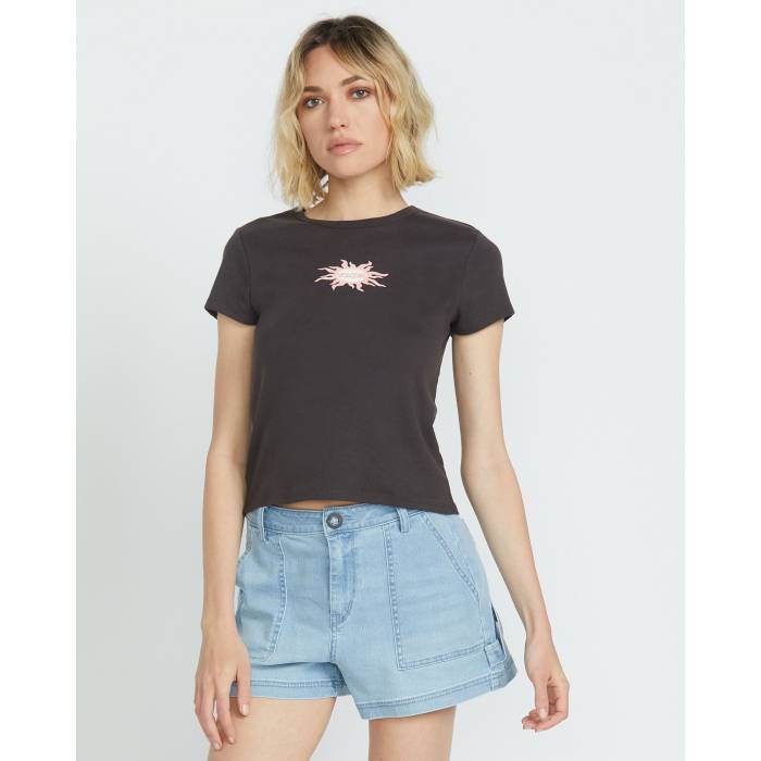 ボルコム Volcom 【 Womens Have A Clue T-Shirt Womens Vintage Black 】 レディース Tシャツ レディース vintage ビンテージ・ヴィンテージ 黒色 ブラック