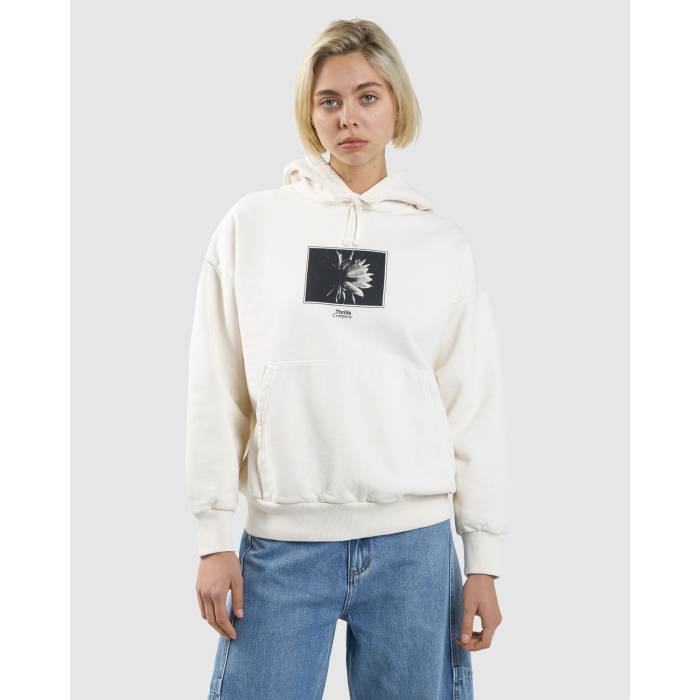 【★百貨店SALE★6/11真夜中2時迄】Thrills 【 Womens Dark Lily Fleece Hoodie Womens Heritage White 】 レディース フリース フーディー パーカー レディース 白いこと 白いこと