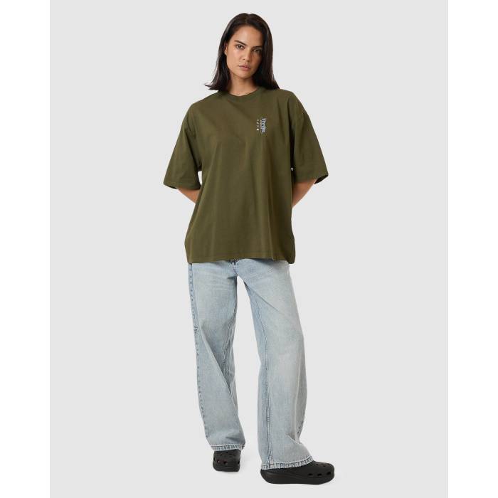 Thrills 【 Womens Spirit Of Reality Oversized T-Shirt Womens Burnt Olive 】 レディース プルオーバー レディース olive オリーブ