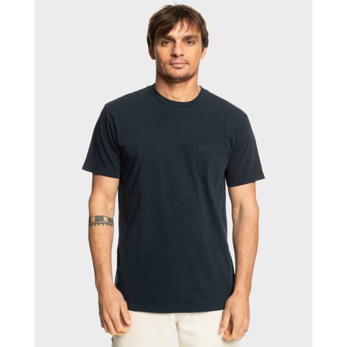 クイックしろがね色 Quiksilver 【 Mens Salt Water Pocket T-Shirt Mens Dark Navy 】 メンズ プルオーバー メンズ 紺色 米国海軍