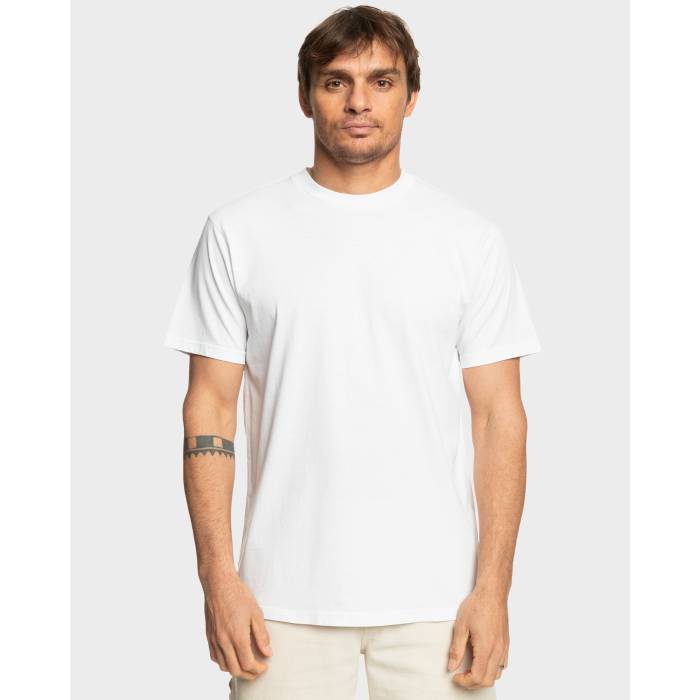 クイックしろがね色 Quiksilver 【 Mens Salt Water Crew T-Shirt Mens White 】 メンズ 労働者の一団 プルオーバー メンズ 白いこと 白いこと
