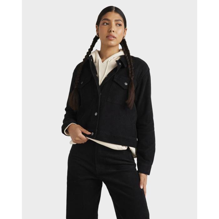【★百貨店SALE★6/11真夜中2時迄】ルーカ Rvca 【 Womens Roy Cord Jacket Womens Black 】 レディース Jacket 上衣 レディース 黒いこと 黒いこと