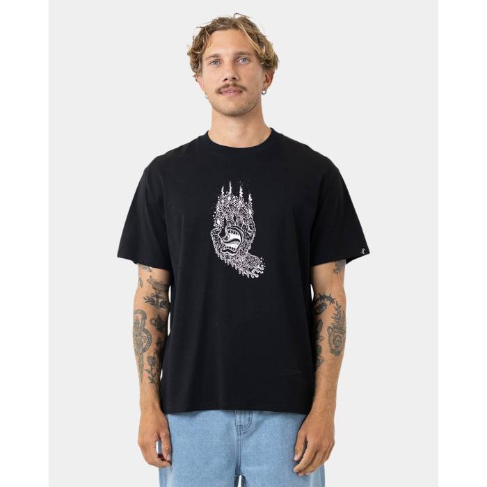 【★百貨店SALE★6/11十二時2時迄】サンタ船路 Santa Cruz 【 Mens Pace Ritual Hand Mono Front T-Shirt Mens Black 】 メンズ プルオーバー メンズ 黒いこと 黒いこと