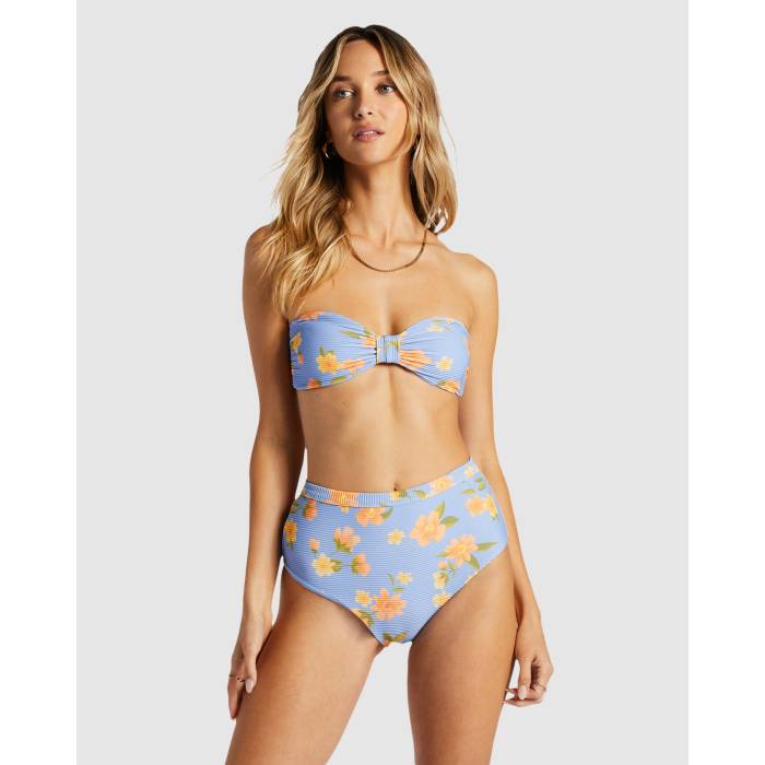 【★百貨店SALE★6/11真夜中2時迄】散らし広告ボン Billabong 【 Womens Lazy Days Tanlines Bandeau Bikini Top Womens Outta The Blue 】 レディース レディース 青碧 青碧