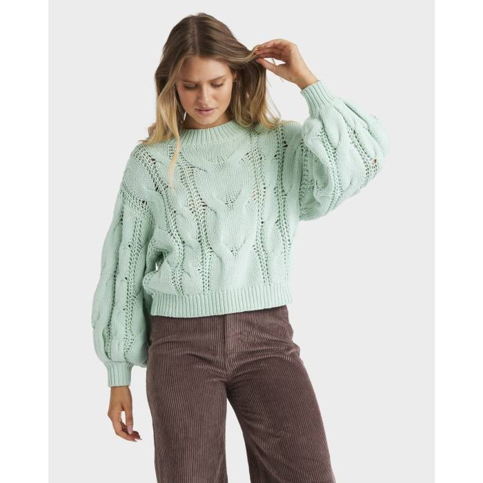 【★百貨店SALE★6/11真夜中2時迄】散らし広告ボン Billabong 【 Womens Bayside Knitted Jumper Womens Meadow Mist 】 レディース レディース