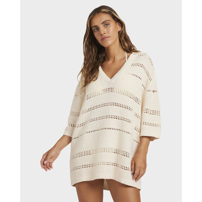 【★百貨店SALE★6/11真夜中2時迄】散らし広告ボン Billabong 【 Womens Crystal Tides Mini Dress Womens White Cap 】 レディース 御召しもの レディース 白いこと 白いこと 旗がしら 鳥打ち帽