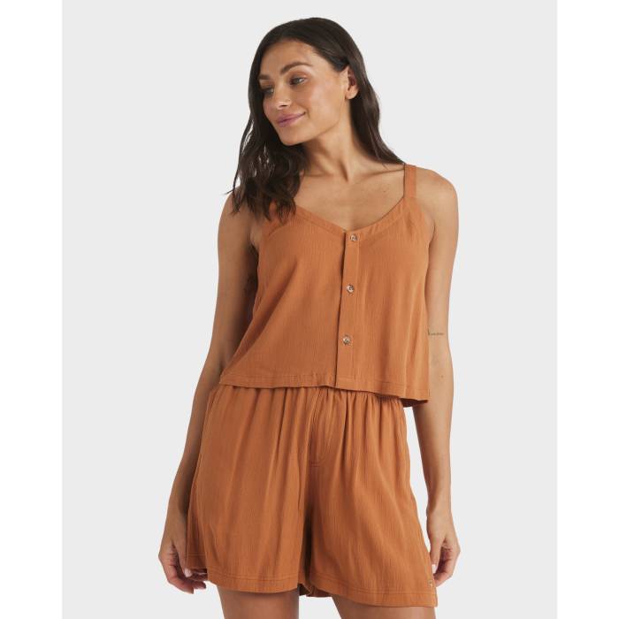 【★百貨店SALE★6/11真夜中2時迄】ロキシー Roxy 【 Womens Really Love Cami Tank Top Womens Camel 】 レディース 貯蔵タンクとっ始め レディース camel 駱駝