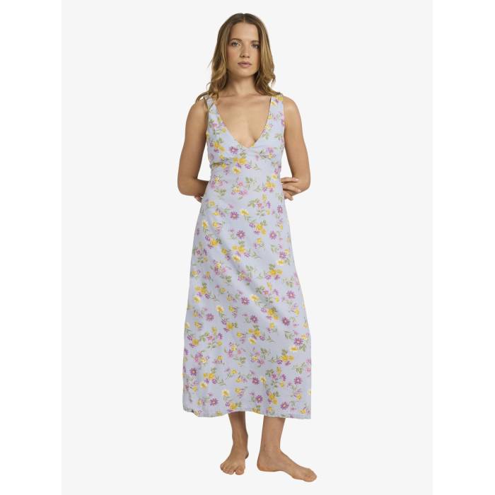 【★百貨店SALE★6/11真夜中2時迄】ロキシー Roxy 【 Womens Wild Flower Midi Dress Womens Misty Blue 】 レディース wild ワイルド 御召しもの レディース 青碧 青碧