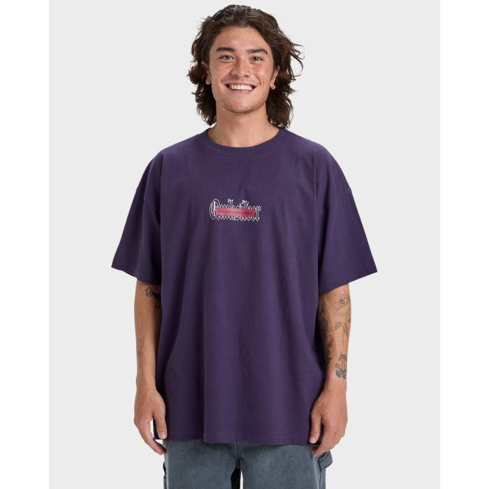 クイックシルバー Quiksilver 【 Mens Mercury Double Up T-Shirt Mens Purple Velvet 】 メンズ Tシャツ メンズ Purple 紫・パープル