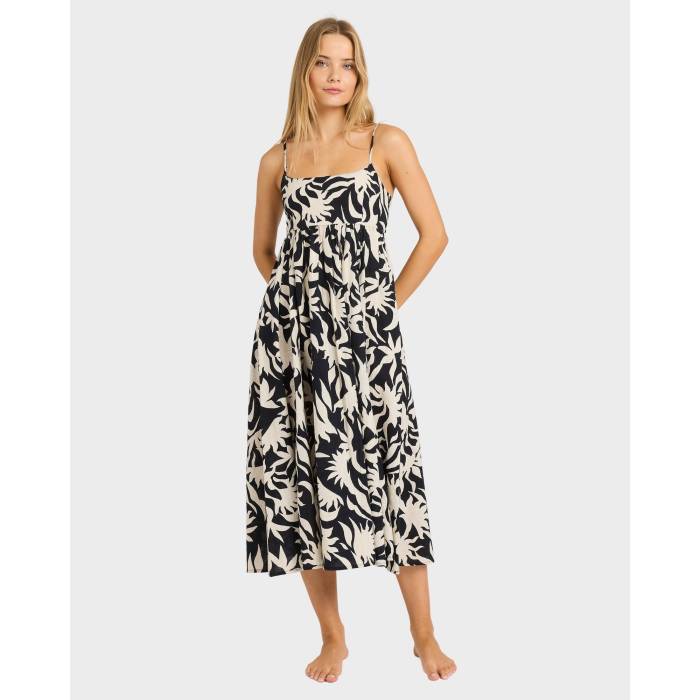 【★百貨店SALE★6/11真夜中2時迄】散らし広告ボン Billabong 【 Womens By My Side Midi Dress Womens Black White 】 レディース 御召しもの レディース 黒いこと 黒いこと 白いこと 白いこと