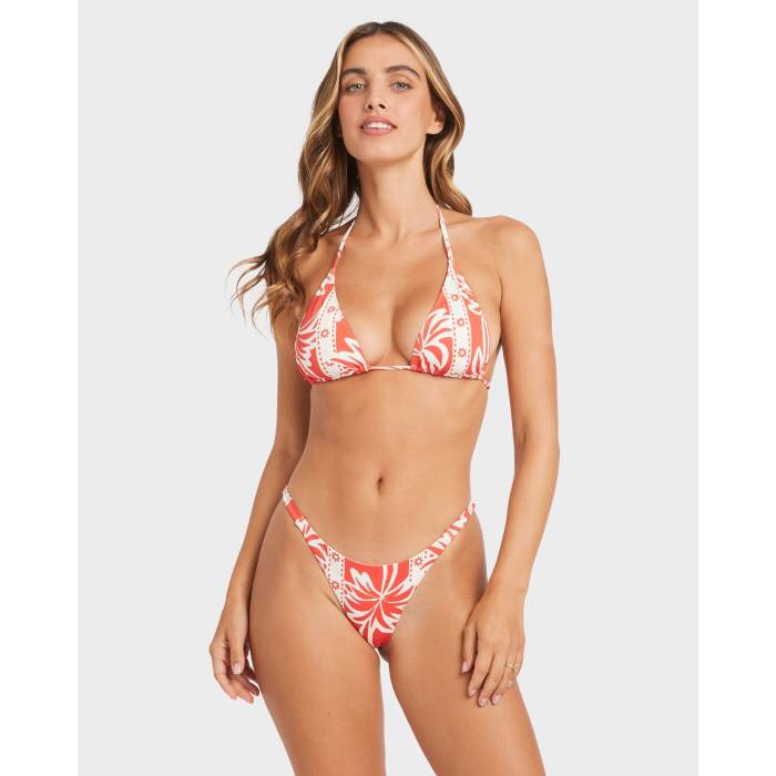 【★百貨店SALE★6/11十二時2時迄】散らし広告ボン Billabong 【 Womens Row Of Palms Maya Bikini Bottom Womens Red Aloha 】 レディース ズボン ボトムス レディース Red 赤・赤いこと アロハ