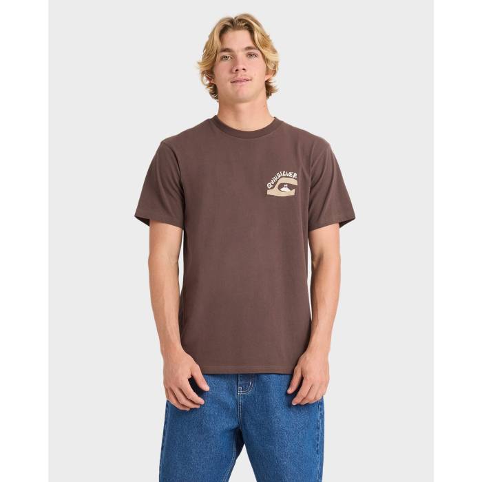 【★百貨店SALE★6/11真夜中2時迄】クイックしろがね色 Quiksilver 【 Mens Disconnect All T-Shirt Mens Chocolate Brown 】 メンズ ティーシャツ メンズ 赤銅色 赤銅色