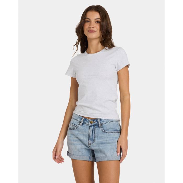 Nunui 【 Womens Westlake T-Shirt Womens Silver Marle 】 レディース Tシャツ レディース Silver 銀色・シルバー｜スニケス