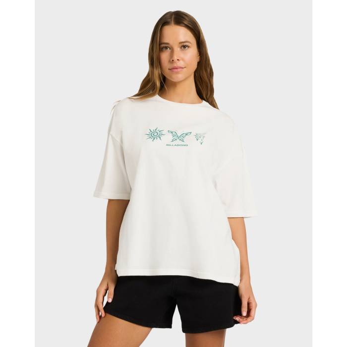 ビラボン Billabong 【 Womens Triple Threat T-Shirt Womens Salt Crystal 】 レディース Tシャツ レディース