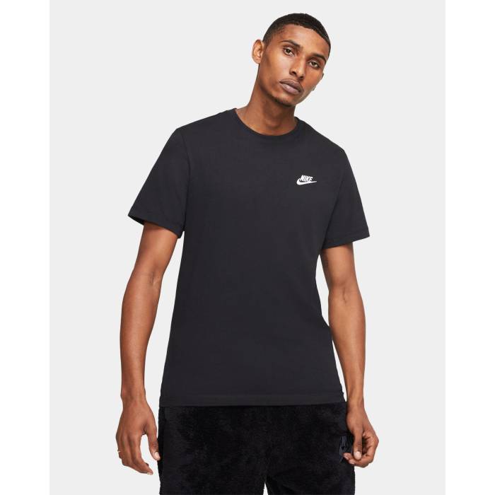 ナイキ Nike 【 Mens  Sportswear Club T-Shirt Mens Black/White 】 メンズ 野球クラブ プルオーバー メンズ 黒いこと 黒いこと 白いこと 白いこと