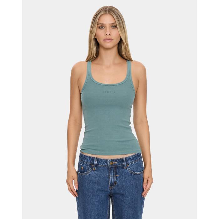 【★百貨店SALE★6/11真夜中2時迄】Thrills 【 Womens Minimal  Scoop Tank Top Womens Green Coast 】 レディース 貯蔵タンクとっ始め レディース green 緑・緑であること