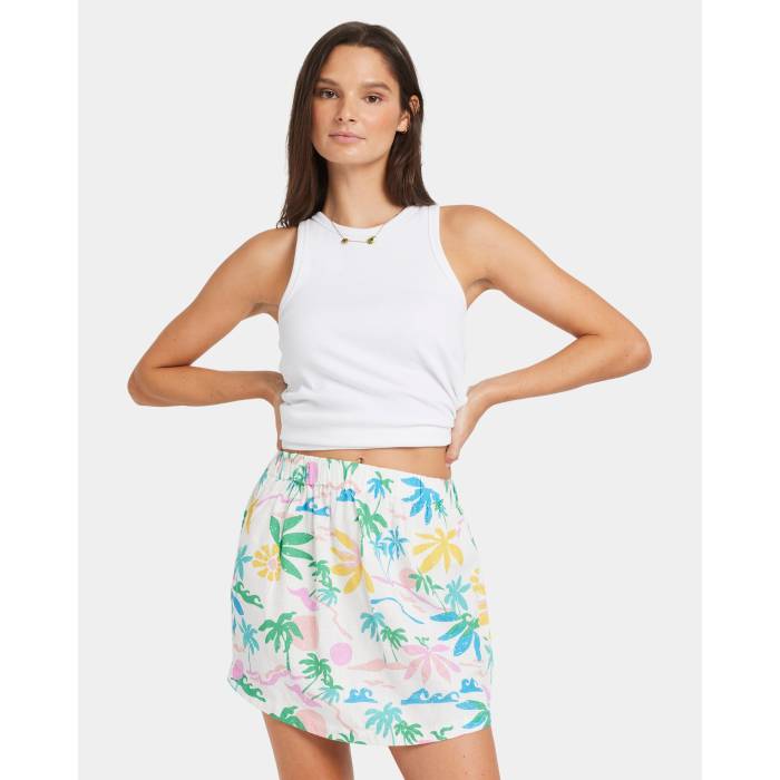 ロキシー Roxy 【 Womens Surfari Mini Skirt Womens Egret Surfari 】 レディース レディース