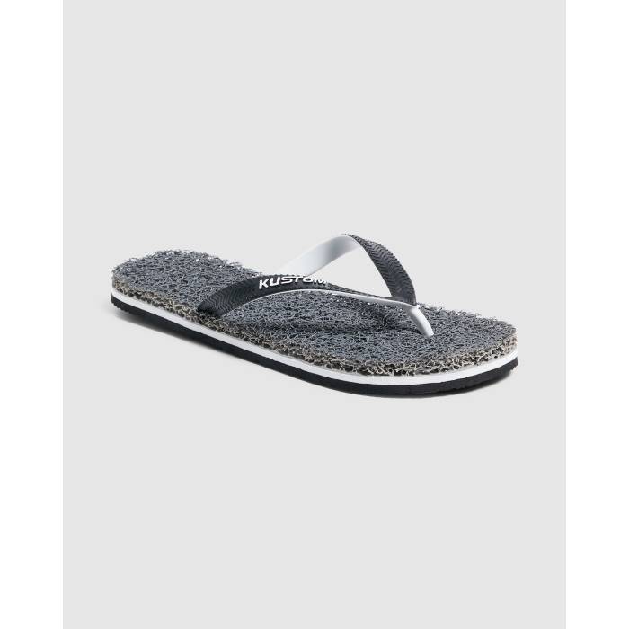 Kustom 【 Mens Noodle Thongs Mens Black White 】 メンズ メンズ 黒いこと 黒いこと 白いこと 白いこと サンダル-靴