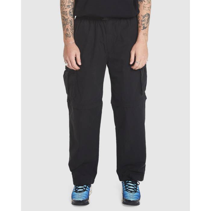 Worship 【 Mens Deliverance Zip Off Nylon Cargo Pant Mens Washed Black 】 メンズ ナイロン カーゴ パンツ メンズ 黒色 ブラック
