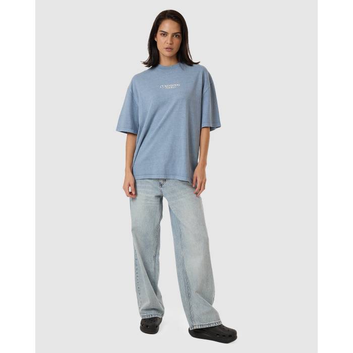 Thrills 【 Womens Meditation Practice Oversized T-Shirt Womens Dusty Blue 】 レディース 訓連 プルオーバー レディース 青味 青み