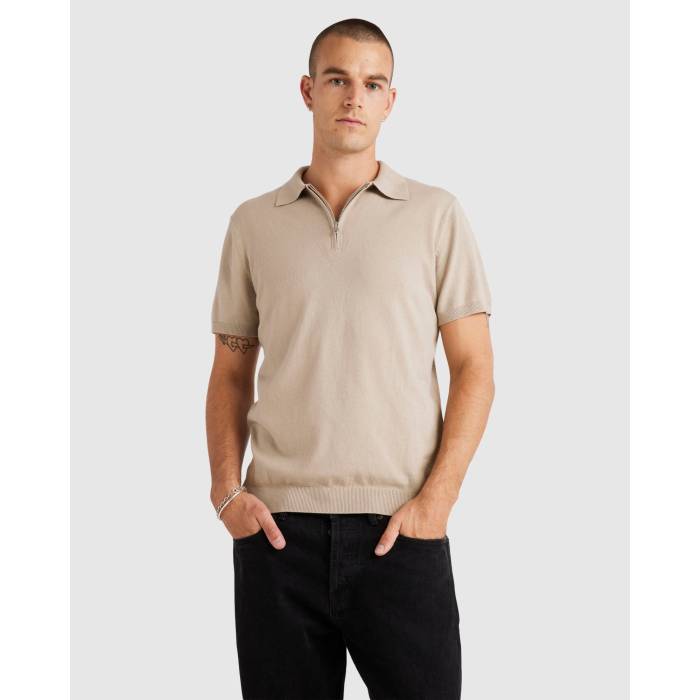 ルーカ Rvca 【 Mens Quarter Zip Knit Shirt Mens Light Khaki 】 メンズ ニット メンズ カーキ