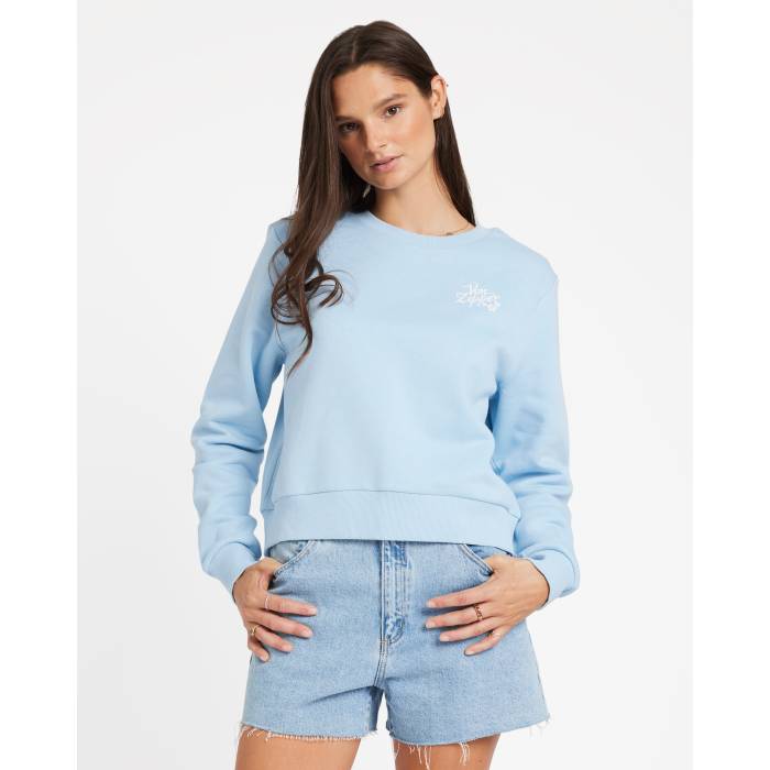 【★百貨店SALE★6/11真夜中2時迄】Von Zipper 【 Womens Neve Crew Neck Womens Powder Blue 】 レディース 労働者の一団 レディース 青碧 青碧