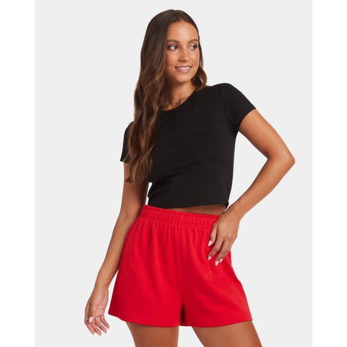 【★百貨店SALE★6/11真夜中2時迄】Nunui 【 Womens Cali Crop T-Shirt Womens Black 】 レディース Crop クロップ ティーシャツ レディース 黒いこと 黒いこと