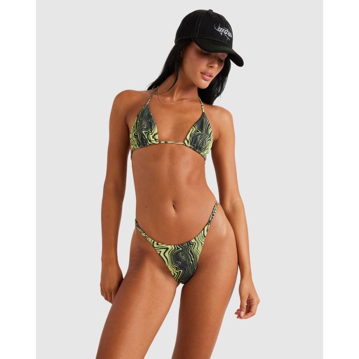 ルーカ Rvca 【 Womens Distort Halter Slide Tri Bikini Top Womens Green Leaf 】 レディース Slide サンダル レディース green 緑・グリーン