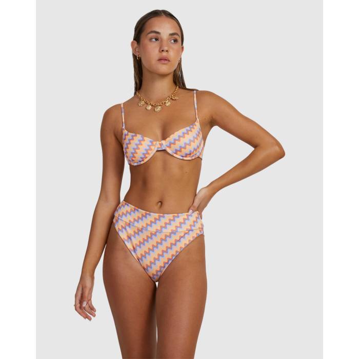 【★百貨店SALE★6/11真夜中2時迄】ルーカ Rvca 【 Womens Retro Waves High Rise Bikini Bottom Womens Melon 】 レディース レトロ ご機嫌 ライズ ズボン ボトムス レディース