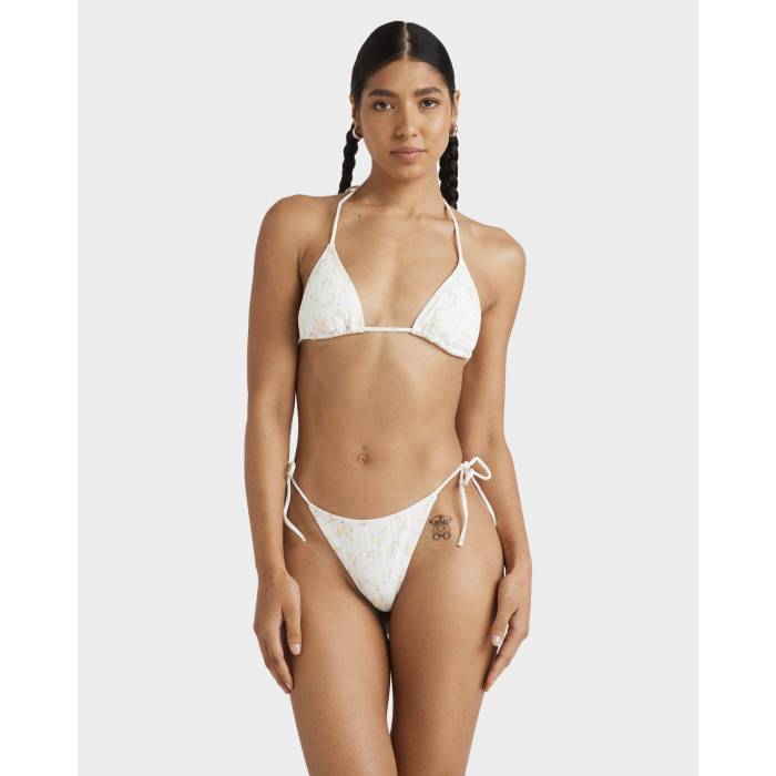 【★百貨店SALE★6/11真夜中2時迄】ルーカ Rvca 【 Womens Blurred Ditsy Halter Slide Tri Bikini Top Womens Whisper White 】 レディース Slide サンダル レディース 白いこと 白いこと