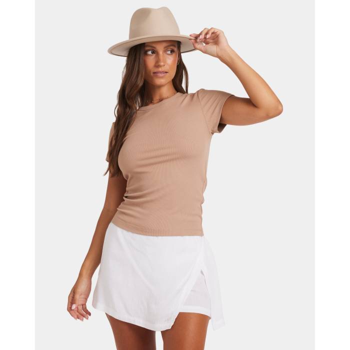 【★百貨店SALE★6/11真夜中2時迄】Nunui 【 Womens Slimdown T-Shirt Womens Mocha 】 レディース ティーシャツ レディース
