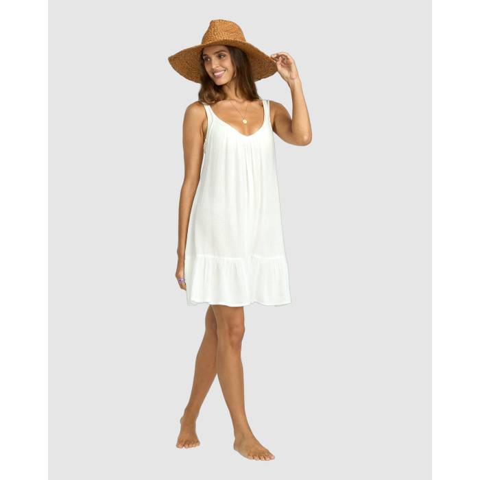 散らし広告ボン Billabong 【 Womens Beach Vibes Cover-Up Mini Dress Womens Salt Crystal 】 レディース 覆いかぶせる引き上げる 御召しもの レディース