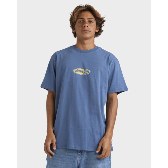 【★百貨店SALE★6/11十二時2時迄】クイックしろがね色 Quiksilver 【 Mens Channel Fix T-Shirt Mens China Blue 】 メンズ プルオーバー メンズ 青み 青色