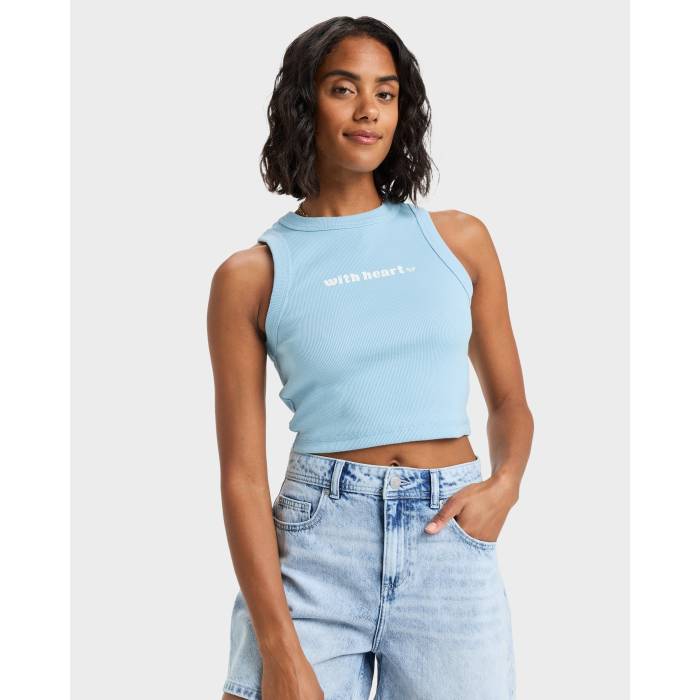 ロキシー Roxy 【 Womens Iconic Days Tank Top Womens Sky Blue 】 レディース タンクトップ レディース スカイ 青色 ブルー