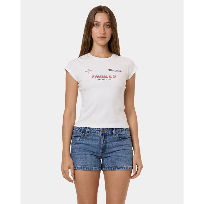 Thrills 【 Womens Anarchy In Paradise Club T-Shirt Womens White 】 レディース パラダイス クラブ Tシャツ レディース 白色 ホワイト
