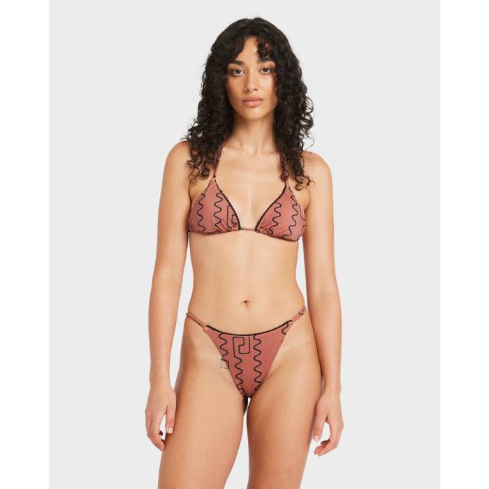 【★百貨店SALE★6/11真夜中2時迄】ルーカ Rvca 【 Womens Thought Pattern Bikini Bottom Womens Mahogany 】 レディース ズボン ボトムス レディース
