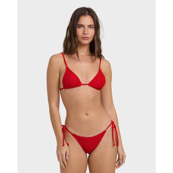 【★百貨店SALE★6/11真夜中2時迄】散らし広告ボン Billabong 【 Womens Twisted Tides Tie Side Bikini Bottom Womens Red Aloha 】 レディース タイ ズボン ボトムス レディース Red 赤・赤いこと アロハ