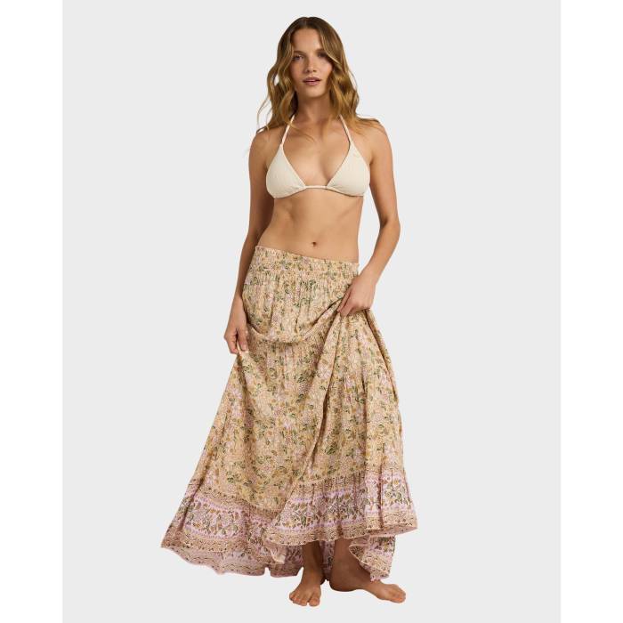 ロキシー Roxy 【 Womens Garland Radiant Maxi Skirt Womens Stone 】 レディース レディース