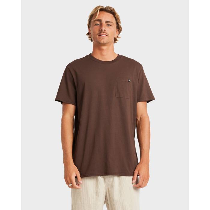 ビラボン Billabong 【 Mens Premium Pocket T-Shirt Mens Chocolate Brown 】 メンズ Premium プレミアム Tシャツ メンズ 茶色 ブラウン