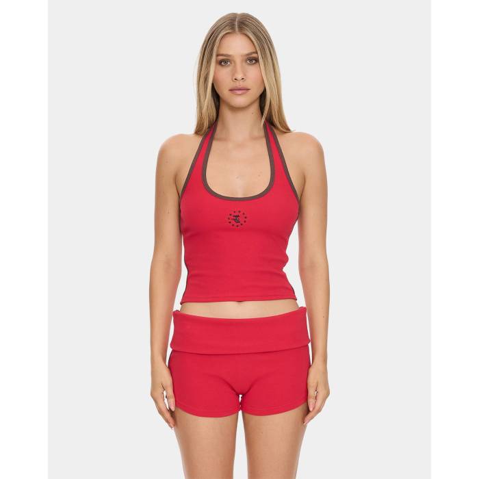 【★百貨店SALE★6/11十二時2時迄】Thrills 【 Womens Hot Shot Halter Tank Top Womens Cherry 】 レディース 貯蔵タンクいの一番 レディース