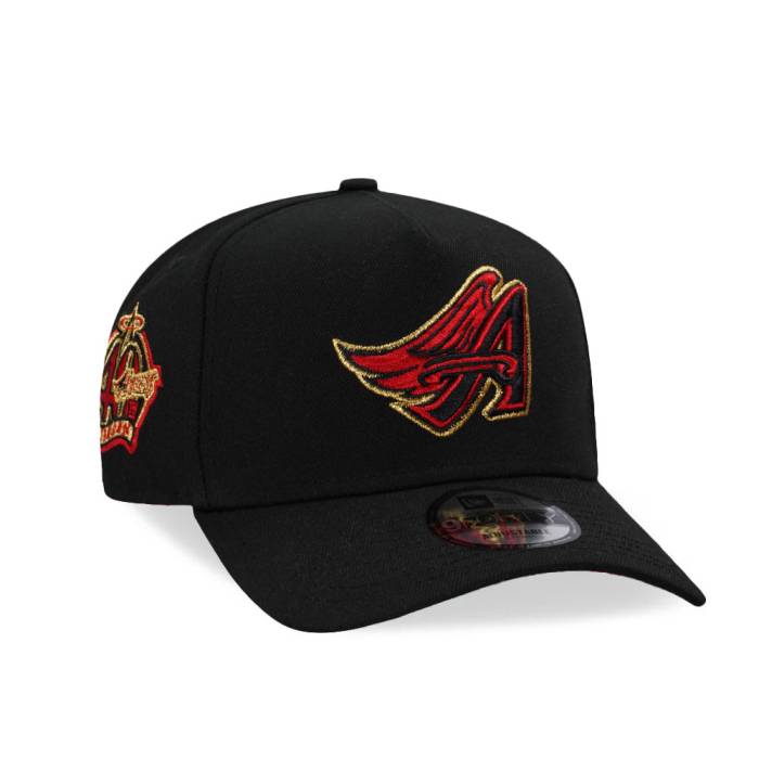 ニューエラ New Era 【 Anaheim Angels 40Th Anniversary Black And Red 9Forty A Frame Snapback Hat Men Black 】 アナハイム angels エンジェルス 黒色 ブラック Red 赤・レッド Snapback スナップバック バッグ メンズ 黒色