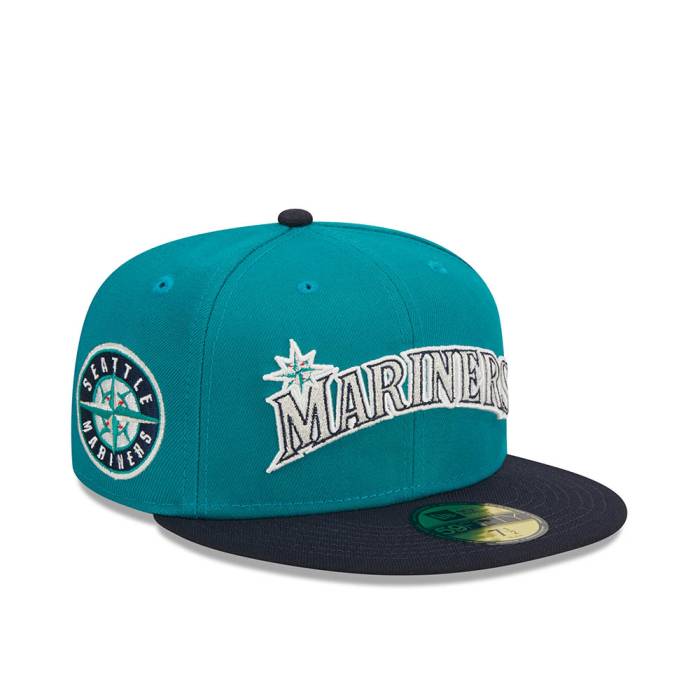 【楽天市場】ニューエラ New Era 【 Seattle Mariners Turquoise Retro Script Throwback ...