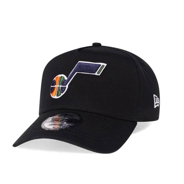 ニューエラ New Era 【 Utah Jazz Black 9Forty A Frame Snapback Hat Men Black 】 ユタ ジャズ 黒色 ブラック Snapback スナップバック バッグ メンズ 黒色 ブラック