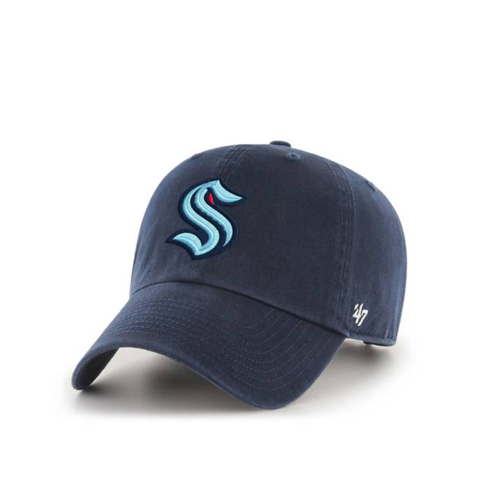 フォーティーセブンブランド 47 Brand 【 47Brand Seattle Kraken Clean Up Navy Strapback Hat Men Navy 】 シアトル 紺色 ネイビー メンズ 紺色 ネイビー